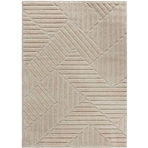 NUMA Alfombra shaggy geomÃ©trica con relieve en beige, varias medidas disponibles