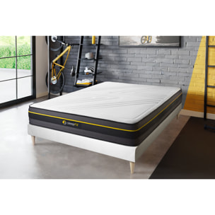 Ensemble matelas ACTIVE + sommier kit blanc
