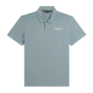 Polo in heavy jersey stretch con logo