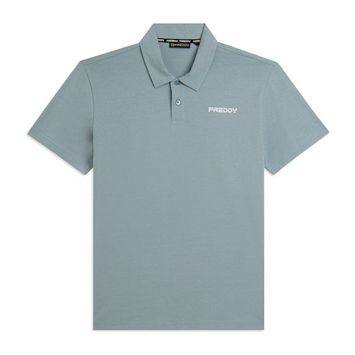 Polo in heavy jersey stretch con logo