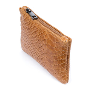 Seconda Cartera Mujer Mujer.Piel auténtica Gamuza Grabado Serpiente