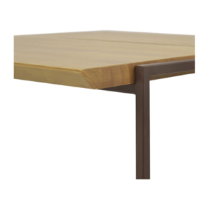 Table d'appoint bout de canapé plateau bois et pieds métal - NORDIK