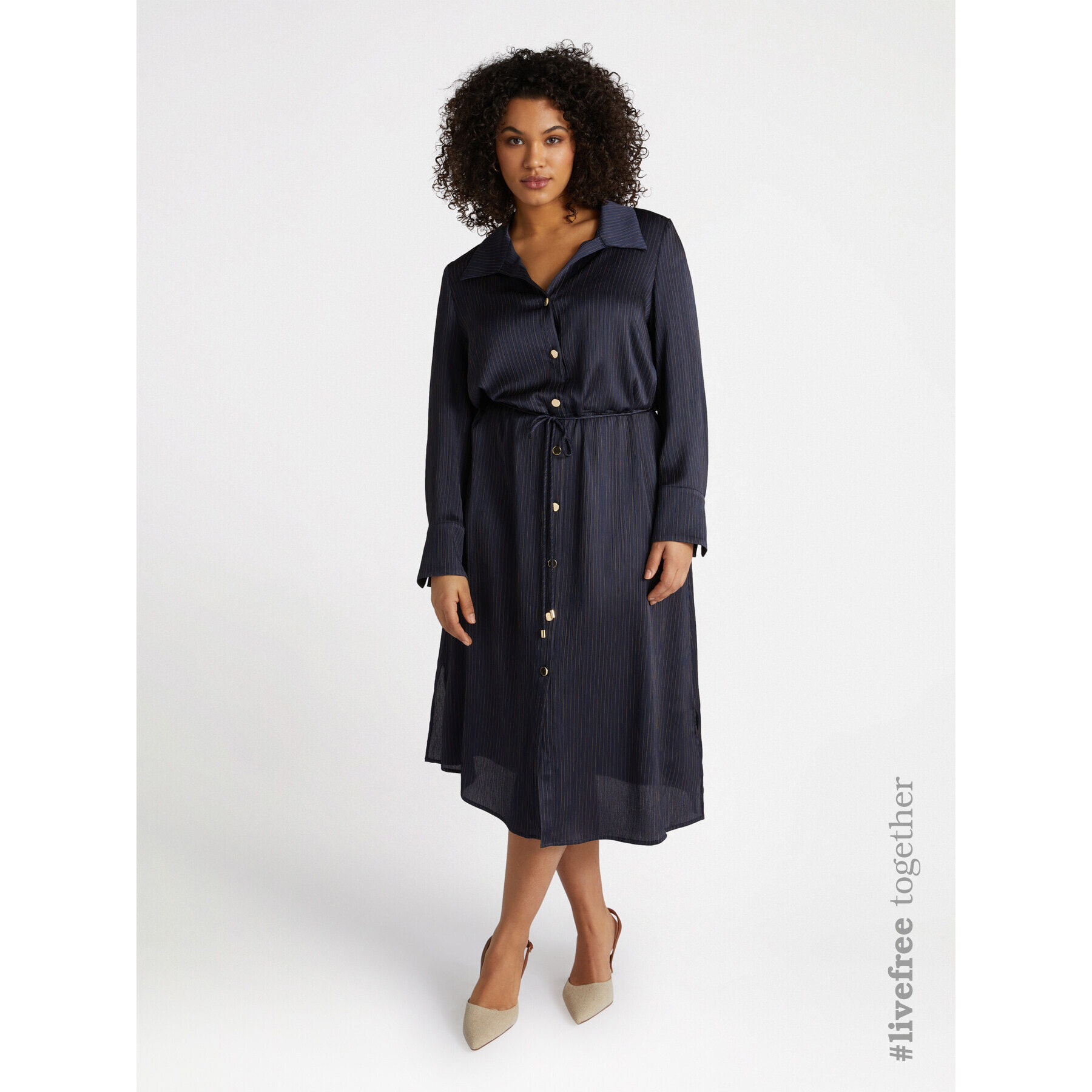 Fiorella Rubino - Vestito chemisier con cintura - Blu