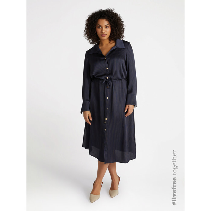 Fiorella Rubino - Vestito chemisier con cintura - Blu