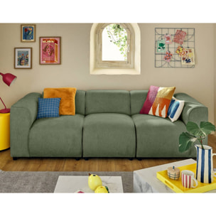 Suaro - Module d'assise sans accoudoirs en tissu texturé - Vert