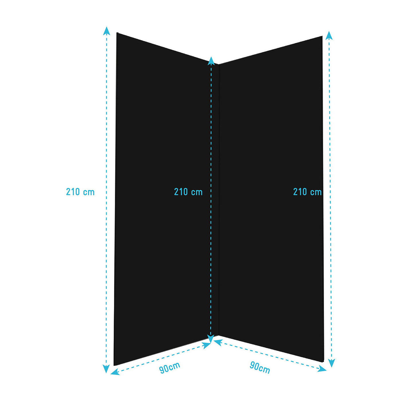 Pack 2 Panneaux Muraux en Aluminium Noir 90x210 cm + Profilés Noir - WALL'IT