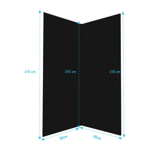 Pack 2 Panneaux Muraux en Aluminium Noir 90x210 cm + Profilés Noir - WALL'IT