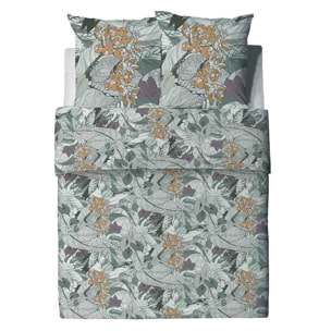 Parure de couette 3pcs avec taies oreiller 100% coton bio 57 fils/cm2-zelia