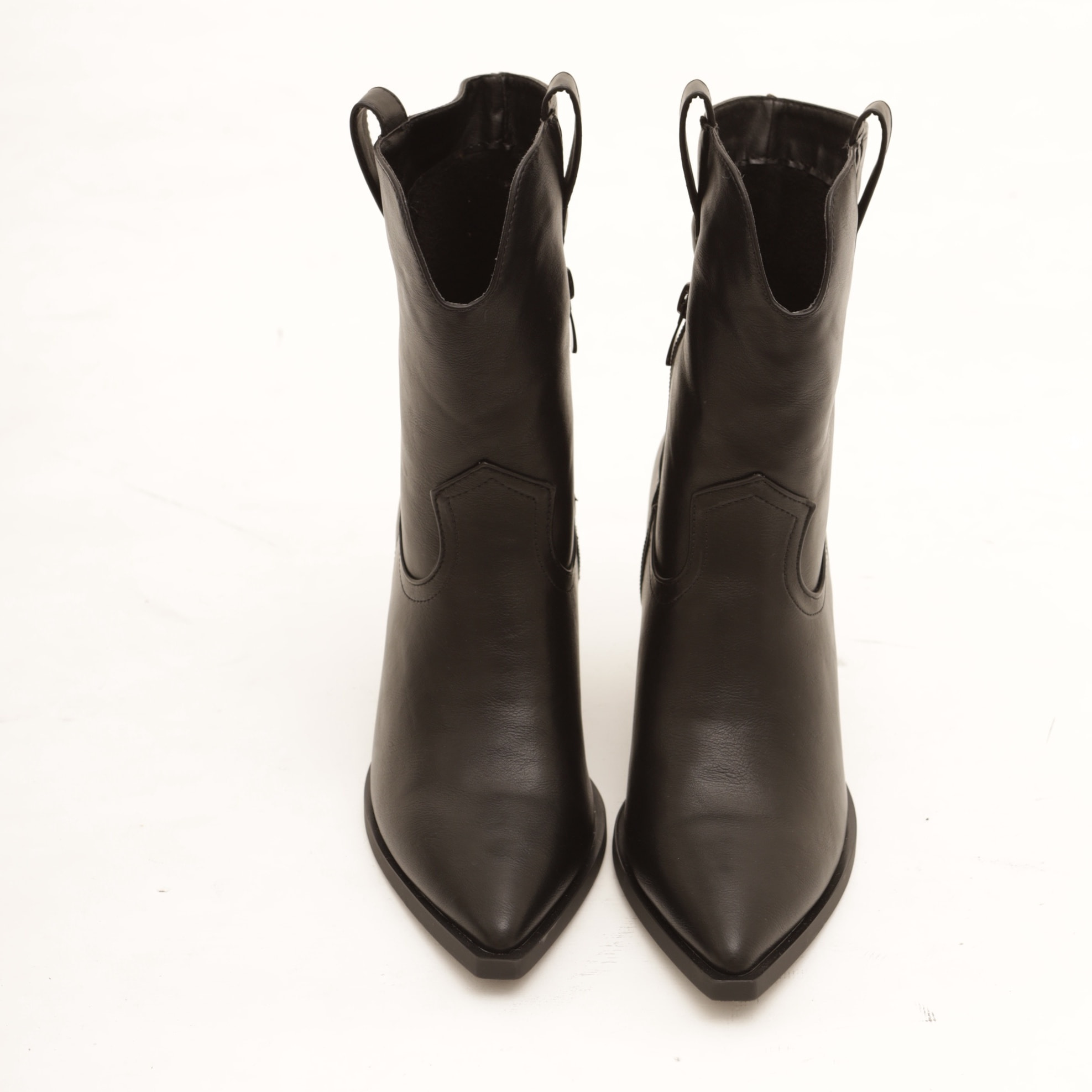 STIVALETTO TEXANO LISCIO NERO