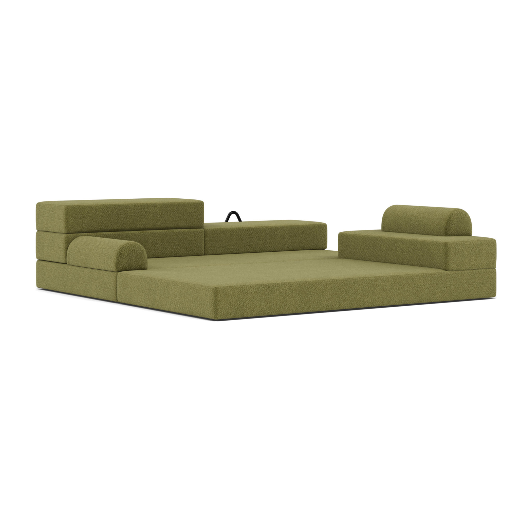 Astral - Canapé 3 places convertible en velours texturé - Vert