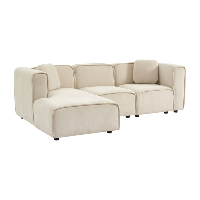 Canapé d'angle gauche 3 places tissu LESTER