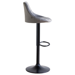 Tabouret de bar en velours gris ROBIN