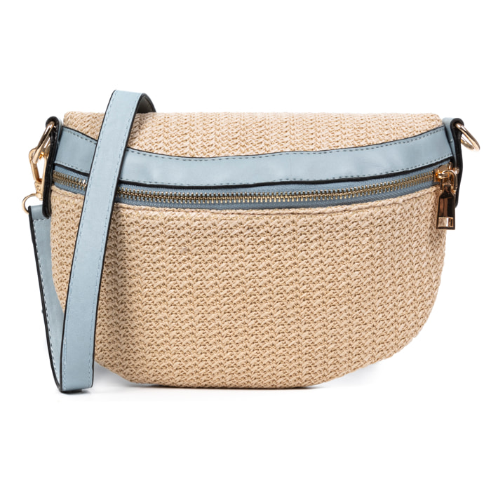 Lirica Borsa a tracolla Unisex. Tessuto Tessuto in iuta Pelle sintetica PU