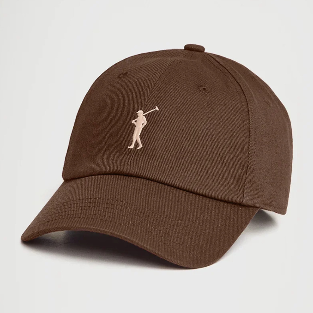 Gorra color chocolate de seis paneles con logo Rigby Go