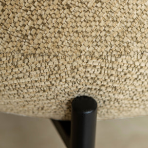 Lot de 2 chaises de bar en tweed beige avec pieds en métal noir GINA