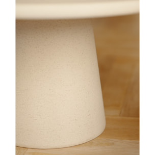 Table basse ronde en microciment ton beige en différentes tailles
