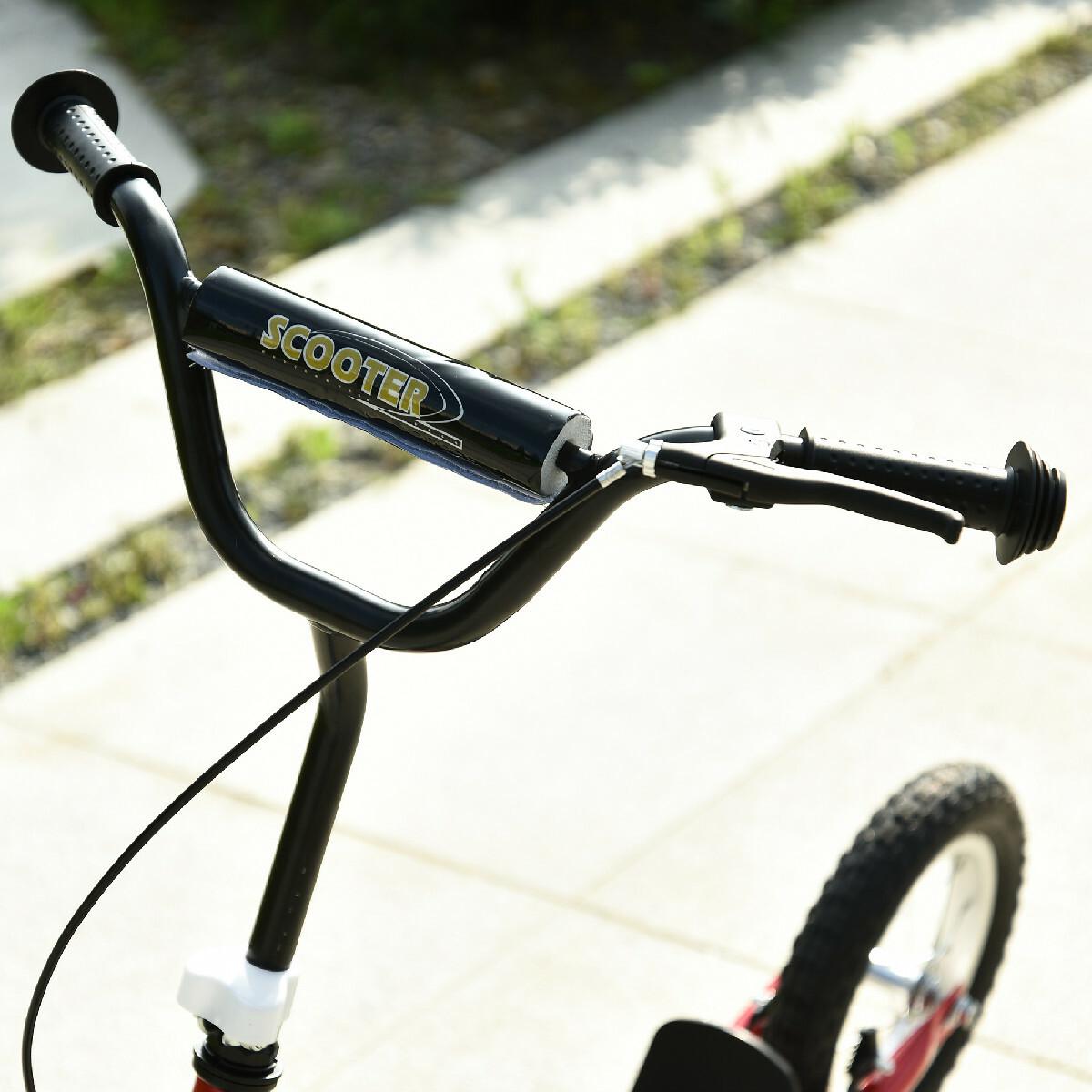 Trottinette patinette enfants à partir de 5 ans grandes roues guidon réglable poignée frein et béquille acier rouge