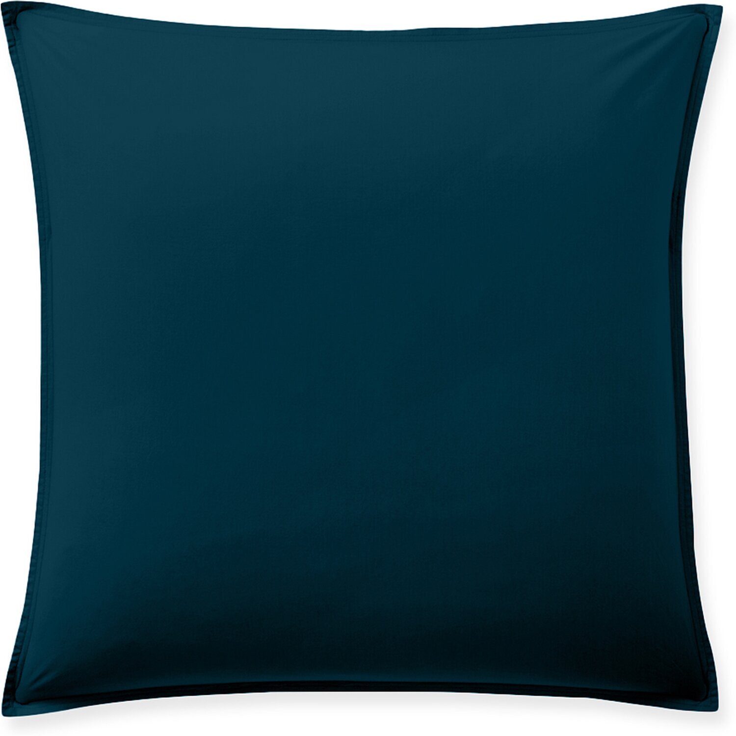 Paire de taies d'oreiller avec volant 100% percale de coton lavé bleu impérial