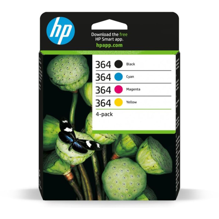 Cartouche d'encre HP Pack Multipack 4 Originales 364 (Noir + 3 Couleurs) - N9J73AE