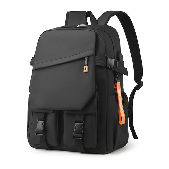 DAM Mochila para Laptop con interfaz de carga USB. 30x15x44 Cm. Color: Negro