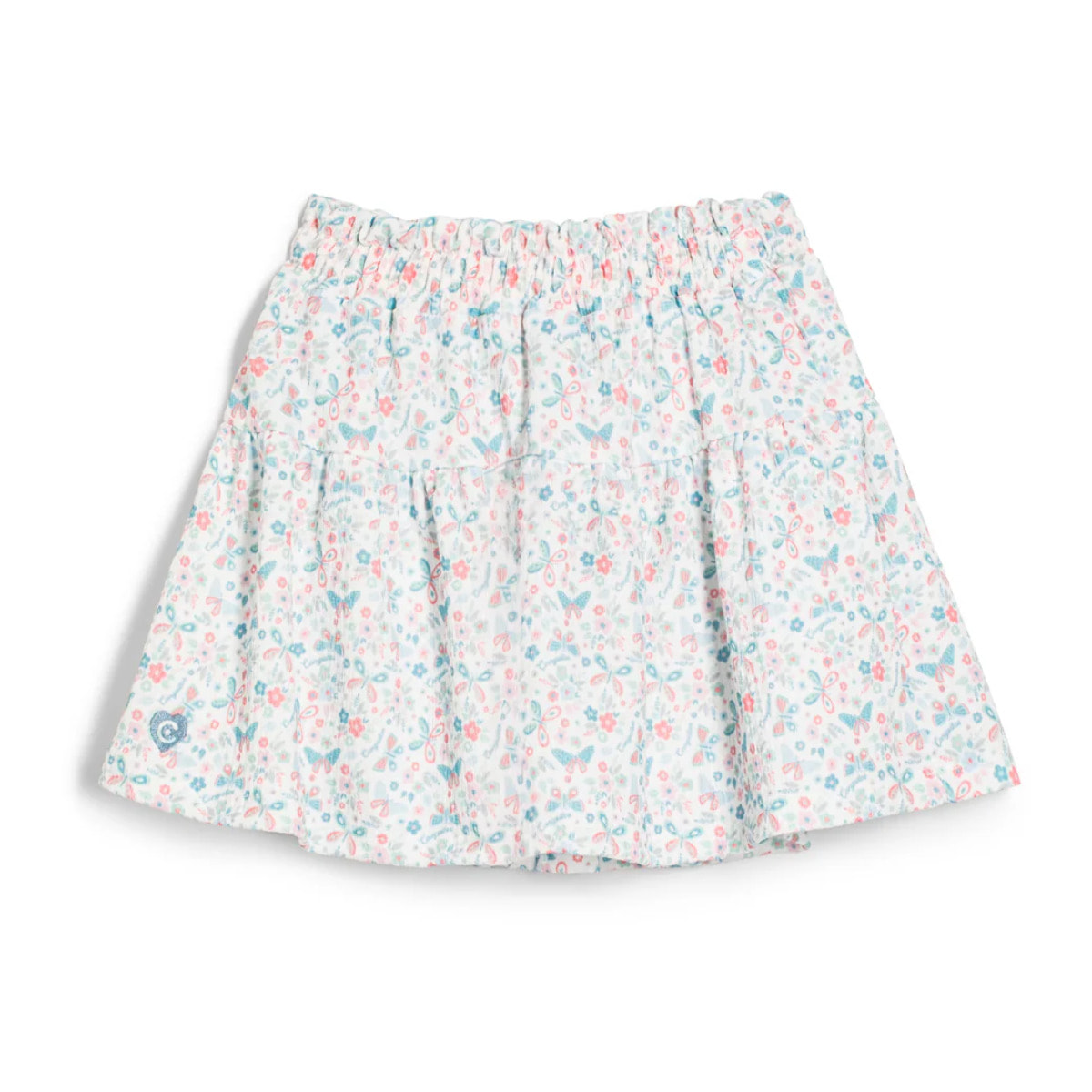 Falda de Niña con Diseño de Mariposas en Blanco