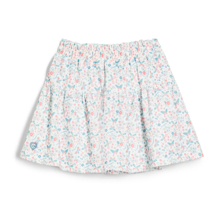 Falda de Niña con Diseño de Mariposas en Blanco