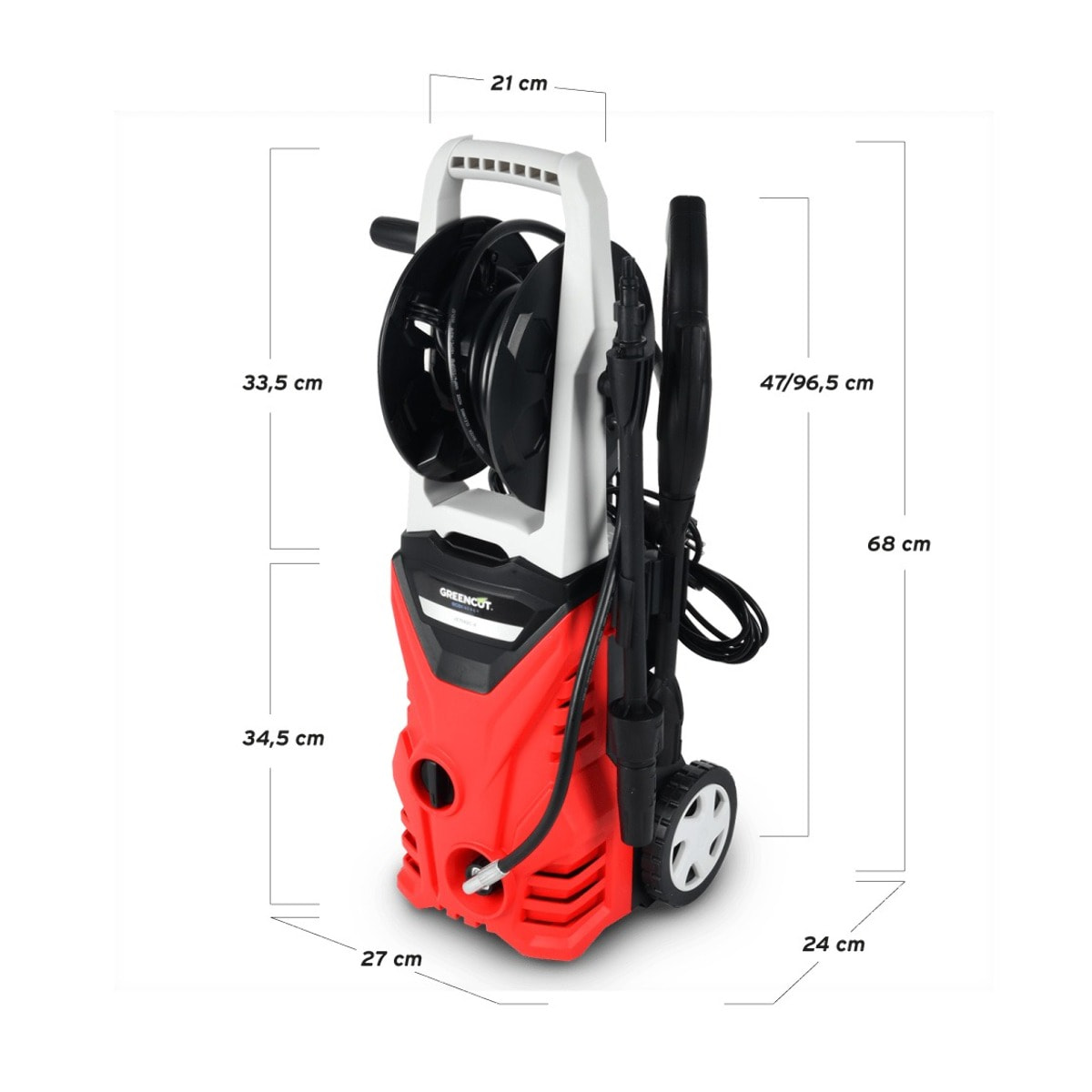 Hidrolimpiadora eléctrica alta presión, potencia 1400W - Greencut JET140C-4