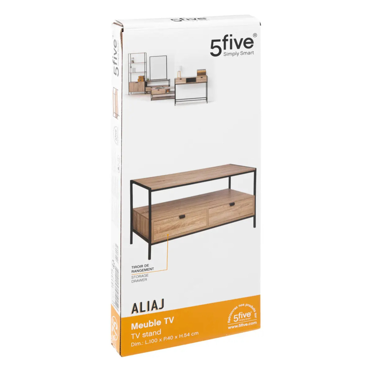 Meuble TV "Aliaj" effet chêne naturel
