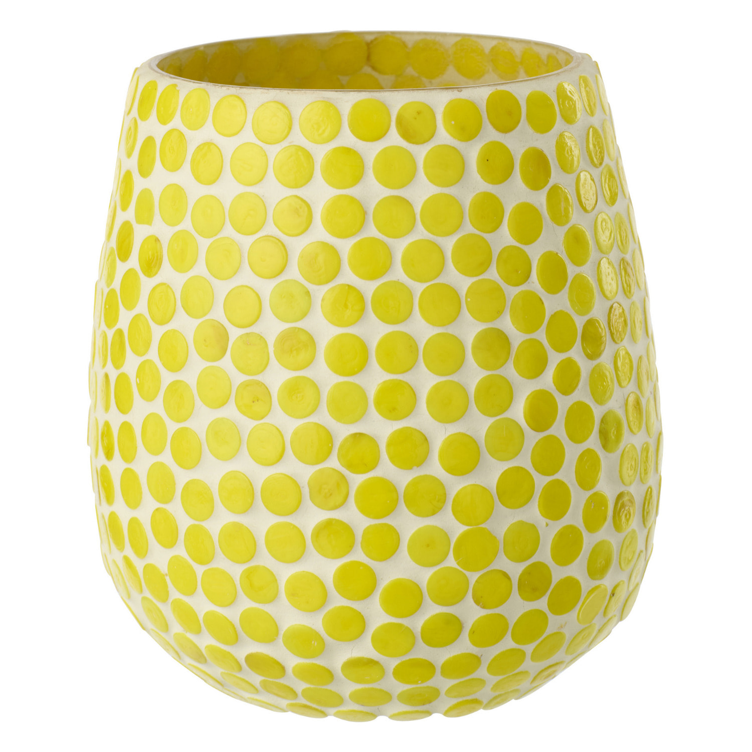 J-Line Chandelier Mosaïque - verre - jaune - large