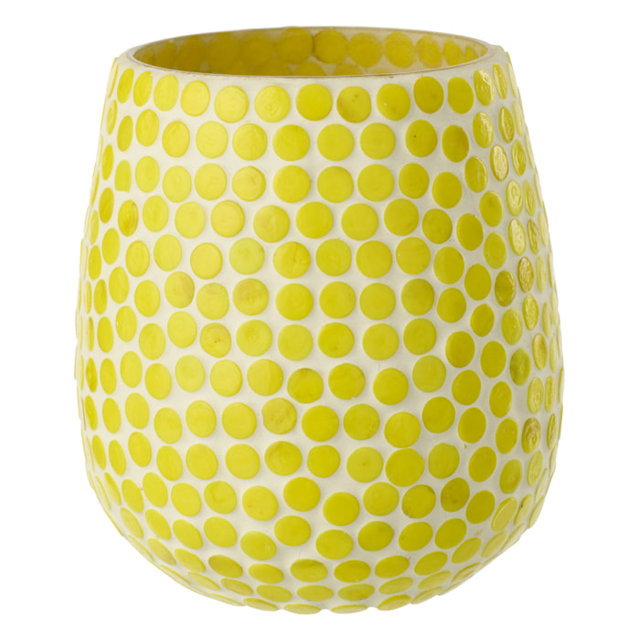 J-Line Chandelier Mosaïque - verre - jaune - large