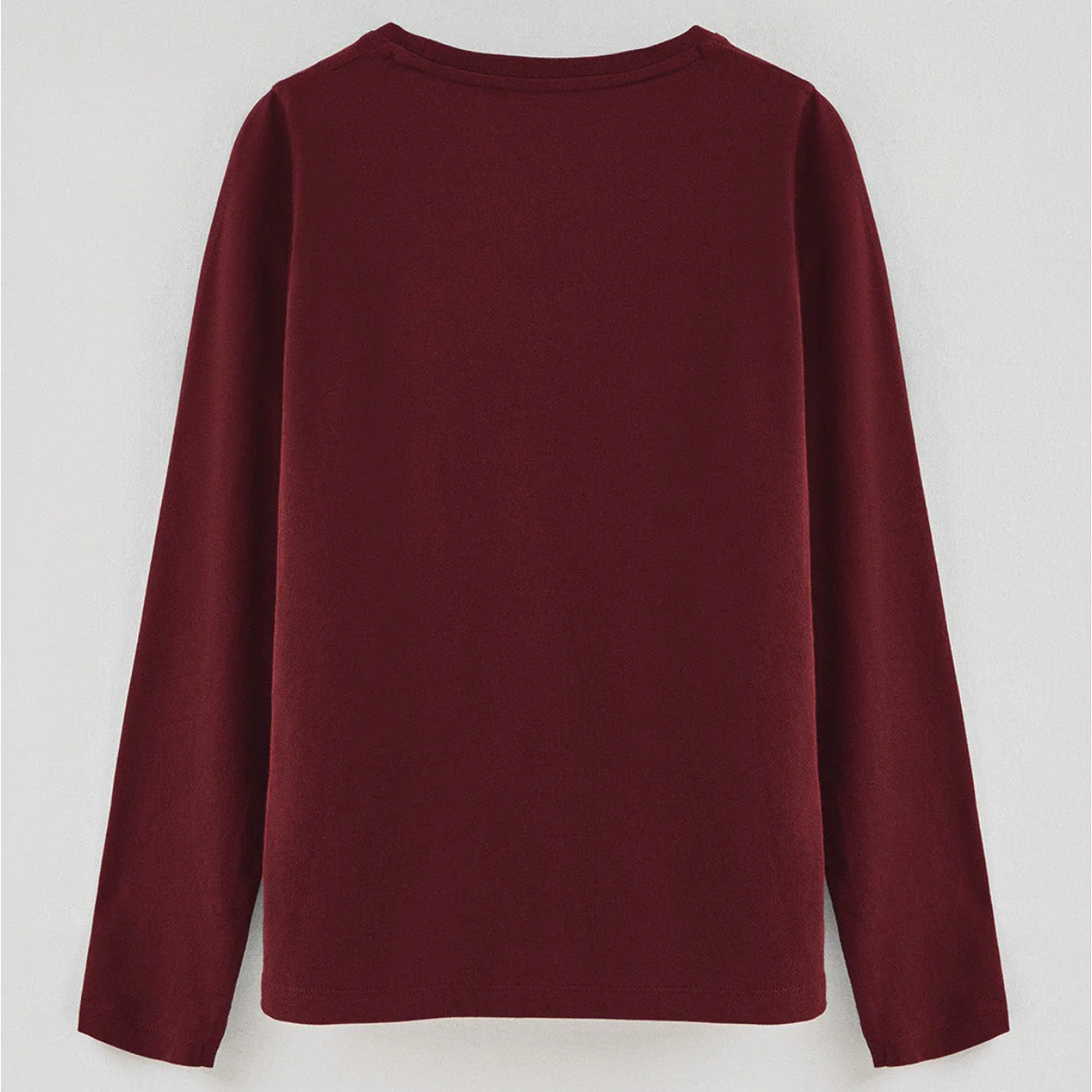 Camiseta granate de manga larga y cuello redondo con logo bordado Rigby Go