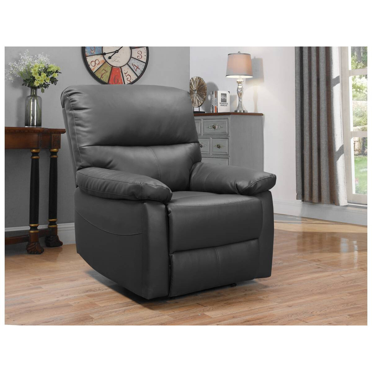 Fauteuil relax "Lincoln" - 90 x 89 x 103 cm - Gris