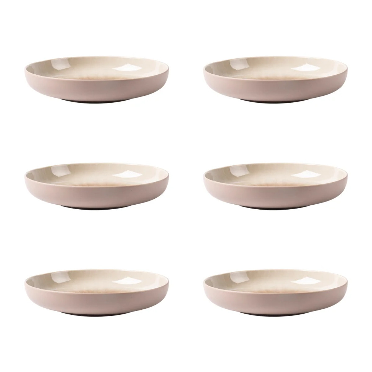Lot de 6 assiettes creuses en grès