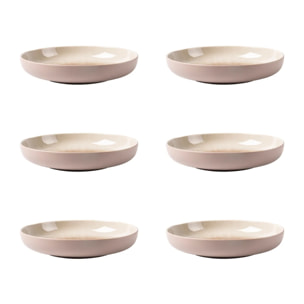 Lot de 6 assiettes creuses en grès