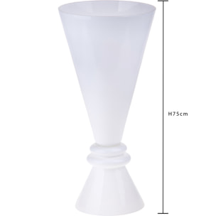 Vaso A Cono Con Piedistallo. Altezza 75 Cm - Pezzi 1 - 30X75X30cm - Colore: Bianco - Bianchi Dino - Decori Casa E Complementi