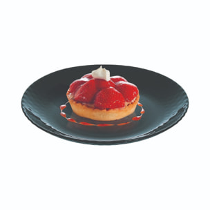 6 platos de postre negros 19 cm Pampille - Luminarc