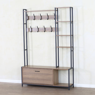 ASHANTI Meuble d'entrée 182x120cm noyer et noir