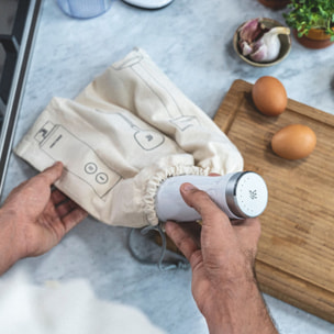 Mixeur plongeant, DC Motor, Blanc argenté