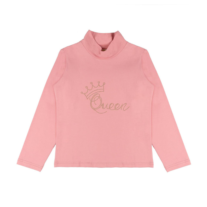 T-shirt da bambina a manica lunga collo alto Leone 1947 Sporty Chic