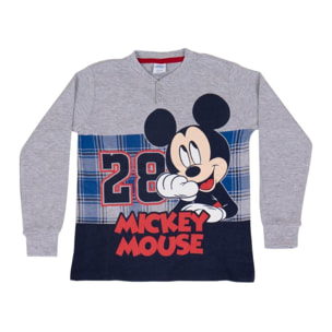 Pigiama lungo Mickey Mouse Grigio Scozzese Lui Disney Multicolor