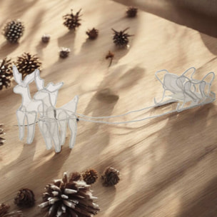 decoración led navideña de renos con trineo