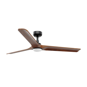 HEYWOOD L LED Ventilateur noir/bois foncé DC