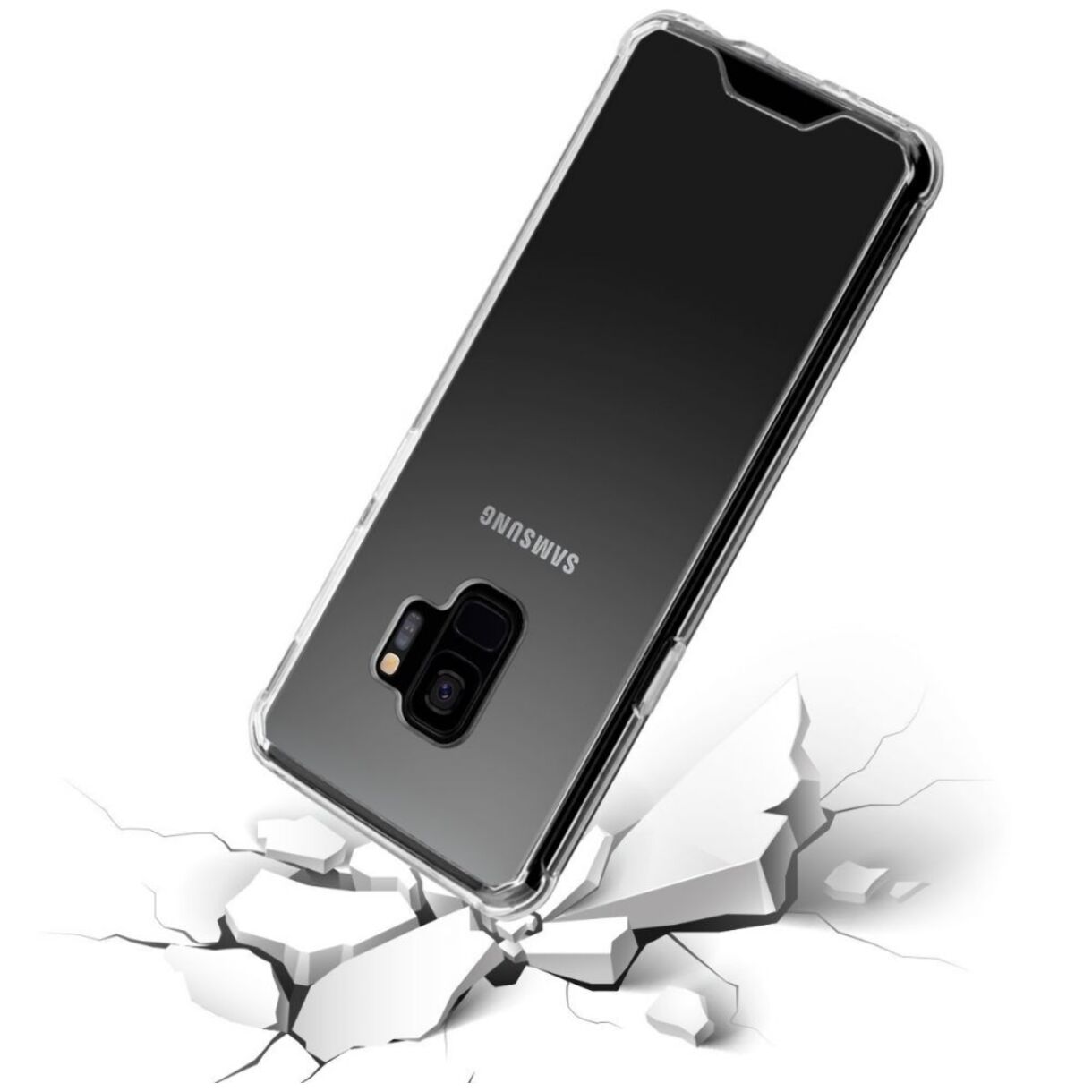 Coque Galaxy S9 Samsung ANTI CHOCS silicone transparente avec bords renforcés