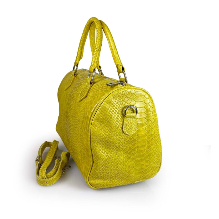Borse Donna colore Giallo-in pelle Made in Italy 30 X 22 X 17cm
