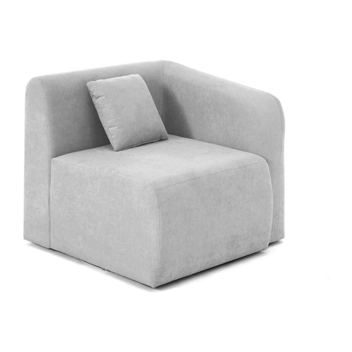 Ikare - module d'assise d'angle droit - en tissu - Gris clair