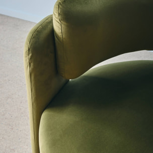 Fauteuil tripode en velours vert