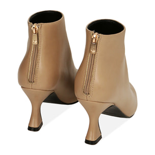 Botines de tacón beige, tacón 7,5 cm