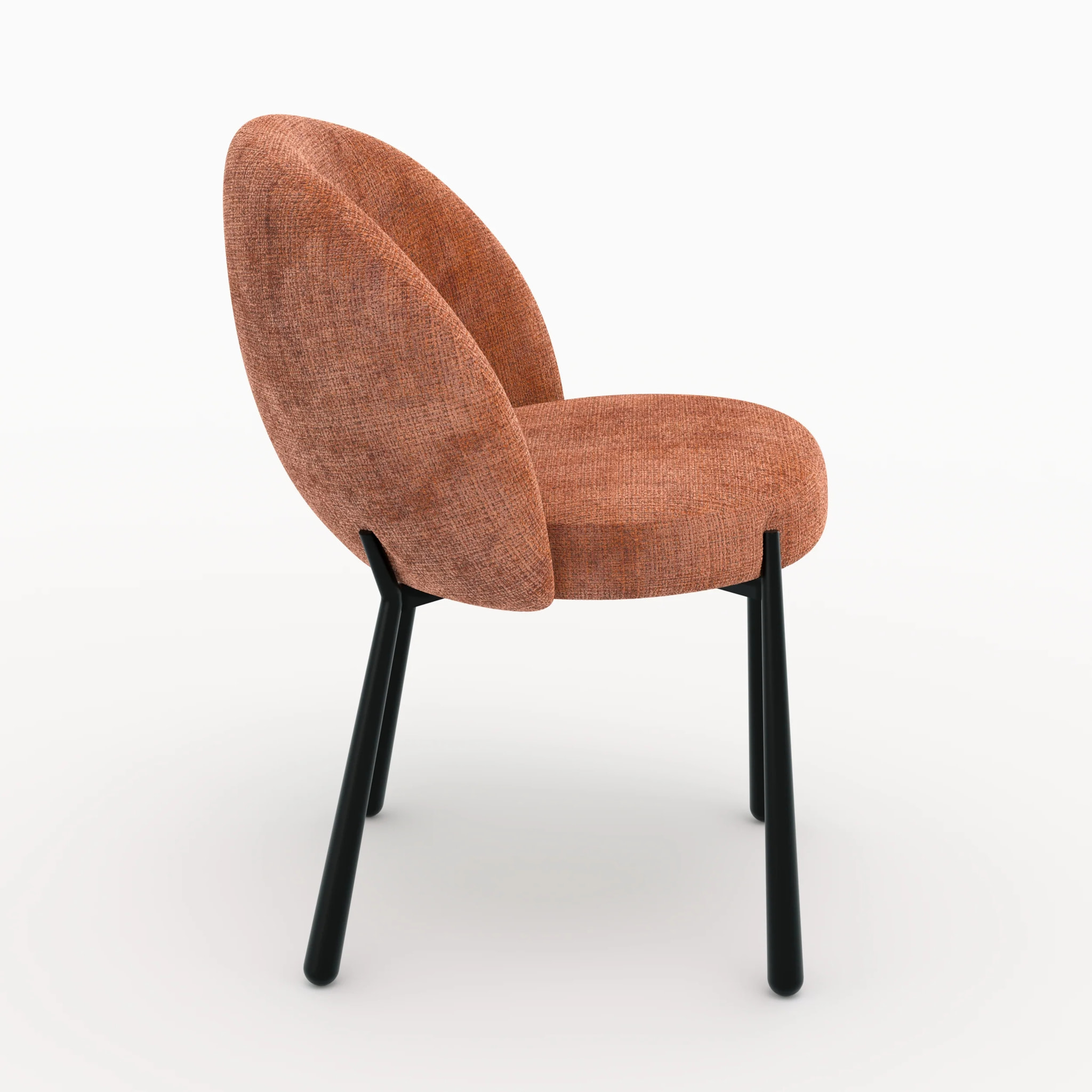 Lot de 2 chaises en velours chenillé terracotta et métal noir - Pulpy