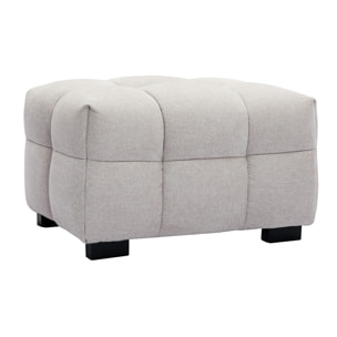 Pouf repose-pieds design en tissu effet velours texturé beige CORTO