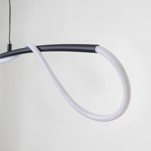 FORLIGHT Colgante Tress LED 23.5W Blanco Neutro - 4000K Negro para Interior de Techo en Comedor, Salón, Cocina